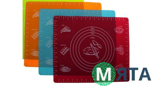 Силіконовий килимок для розкочування та випічки з білою розміткою. Середній