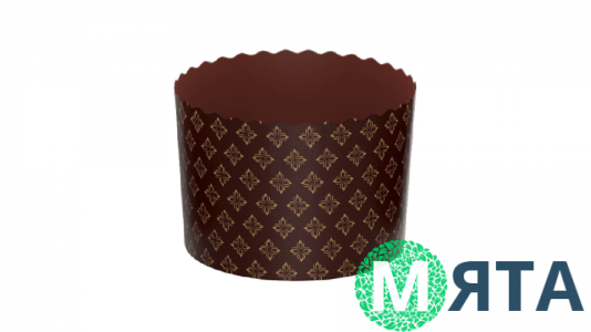 Паперова форма для паски 130х85 (500 грам). Золото/Темно-Коричнева