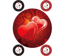 Картинка на торт Серця