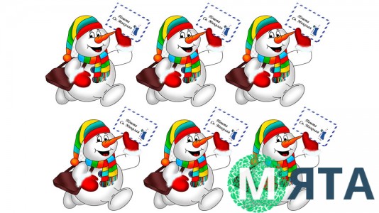 Новорічна картинка Сніговик 1