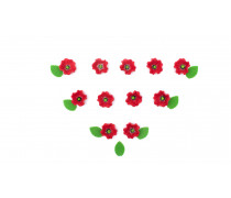 Набір цукрових прикрас Маки з листочками, 18 шт.