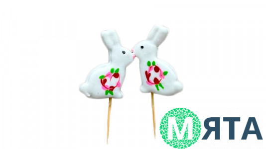 Цукровий топер Зайчик Писанка, 2 шт