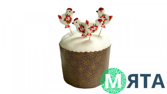 Цукровий топер Курочка Писанка, 2 шт