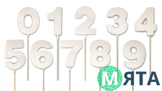 Декор mi-mi Цифра на паличці, Біла