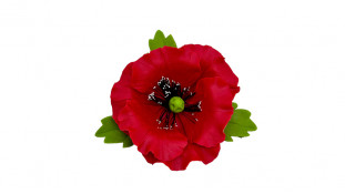 Цукрова квітка Мак із листочками, 10 см