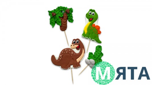 Набір цукрових топерів Динозаври