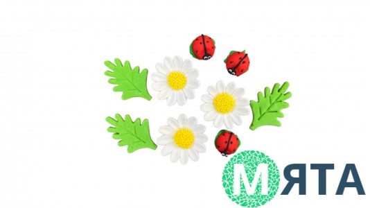 Набір цукрових прикрас "Польові Ромашки"