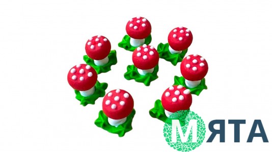 Цукрові прикраси Мухоморчики, 8шт