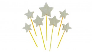 Цукрові зірочки на шпажках, Срібні Цукрові зірочки на шпажках, Срібні