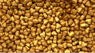 Кондитерська посипка Серця об'ємні Золоті Кондитерська посипка Серця об'ємні Золоті