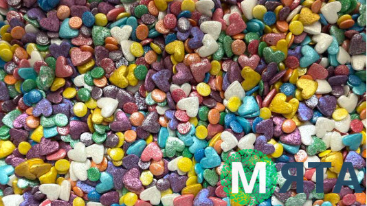 Цукрова посипка перламутрова, Мікс №2 Серця-Конфетті