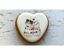 Пряник серце Котики №2