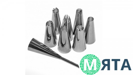 Набір кондитерських насадок розмір M. 8 штук