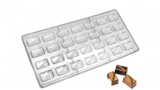 Полікарбонатна форма для цукерок Прямокутник Праліне, 28 шт