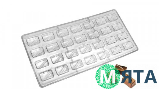 Полікарбонатна форма для цукерок Прямокутник Праліне, 28 шт