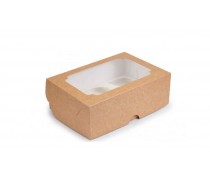 Коробка з віконцем для 6 капкейків, крафт