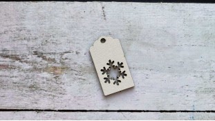 Дерев'яна бирка Біла Сніжинка Дерев'яна бирка Біла Сніжинка