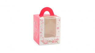 Коробка для 1 капкейка, Червоний віночок