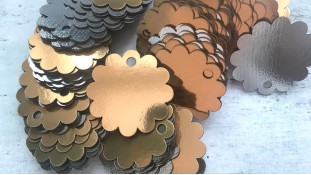 Бірка Квітка, картон золото/срібло