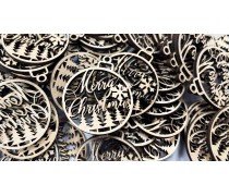 Дерев'яна бирка Merry Christmas