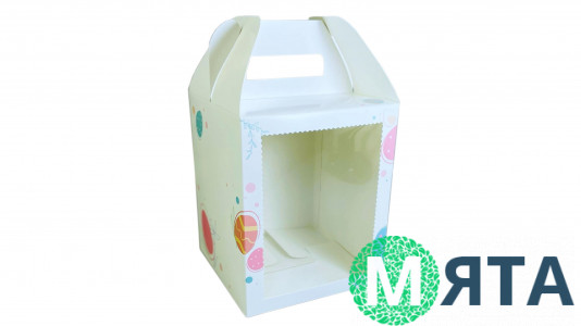 Коробка 16,5х16,5х20 см, принт Яйця