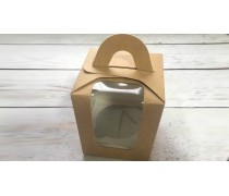 Коробка для 1 капкейка, з ручкою, Крафт