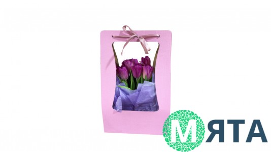 Коробка-корзина 23х13х10 см, Рожева