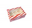 Коробка з віконцем для 6 капкейків, Червона Смужка