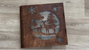 Дерев'яна коробка для Адвент Календаря, 25 осередків