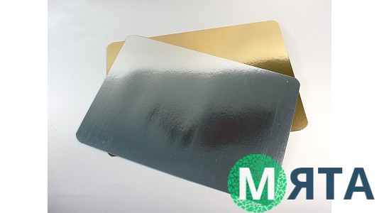 Підкладки під торт квадратні, золото/срібло