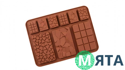 Силіконова форма Шоколадки №1, 9 шт