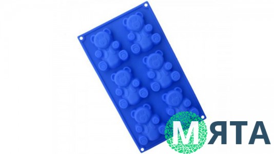 Силіконова форма ведмедика Барні. 6 осередків