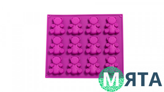 Силіконова форма ведмедика Барні. 12 осередків