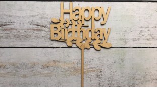 Топпер "Happy Birthday" №11, дерево Топпер "Happy Birthday" №11, дерево
