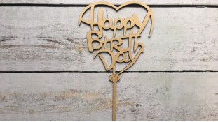 Топпер "Happy Birthday" №13, дерево Топпер "Happy Birthday" №13, дерево