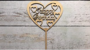 Топпер "Happy Birthday" №17, дерево Топпер "Happy Birthday" №17, дерево