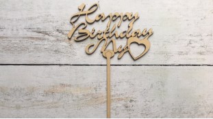 Топпер "Happy Birthday" №8, дерево Топпер "Happy Birthday" №8, дерево