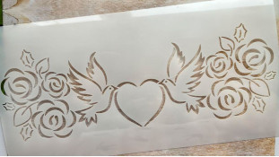 Трафарет Голубки, 29х15 см Трафарет Голубки, 29х15 см