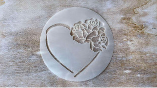 Трафарет Серце +3 троянди, 12 см Трафарет Серце +3 троянди, 12 см