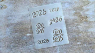 Трафарет 2026, 9,5 х12,5 см