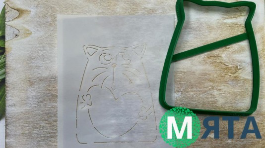 Вирубка + трафарет Кіт №4