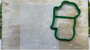 Вирубка + трафарет Ведмідь №5