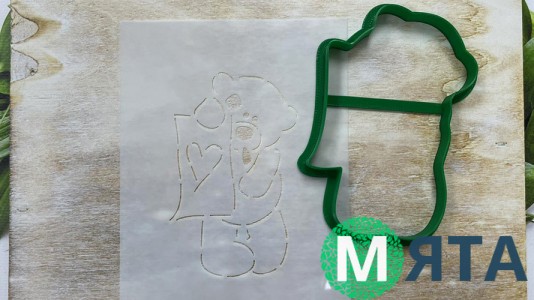 Вирубка + трафарет Ведмідь №5