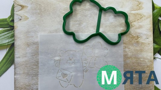 Вирубка + трафарет Ведмідь №6