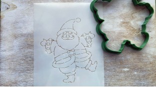 Вирубка + трафарет Дід Мороз №2 Вирубка + трафарет Дід Мороз №2