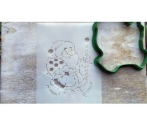 Вирубка + трафарет Дід Мороз №4