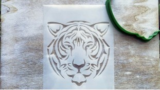 Вирубка + трафарет Тигр №3