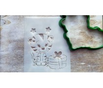 Вирубка + трафарет Тигреня №8