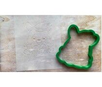 Вирубка + трафарет Зайчик №3