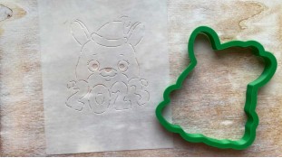 Вирубка + трафарет Зайчик №3